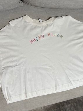 ONLY Brand from ASOS cropped "Happy Place" t-shirt. Size Small.